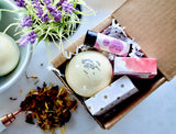 Spa Gift Set, with Deluxe Aromatherapy Bath Bombs, Travel Soap and Lip Balm, Special, Unique, Relaxing and Handmade Made in USA for Wife, Mom, Sister, Aunt and Friend, 100% Natural