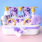 Bath Spa Gift Basket, Body & Earth Bath Gift Set 12 Pcs Lavender Scented, Includes Shower Gel, Bubble Bath, Bath Salt, Bath Bomb, Body Lotion and More, Bath and Body Gift Idea for Birthday Christmas